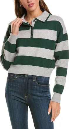 525 america Double Johnny Collar Rugby Stripe Pullover