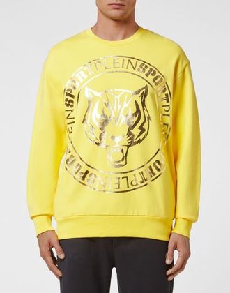 Plein Sport Sweatshirt Tiger Men in Yellow at Nordstrom, Size X-Large