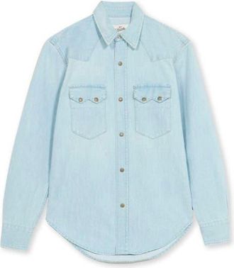 Fortela Denim Stone Wash Shirt in Pale Blue at Nordstrom, Size 46 Eu