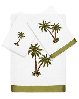 Linum Home Textiles Palmera 3Pc Embellished Turkish Cotton Towel Set