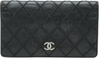 Chanel Pre-owned Long wallet (bi-fold) - Dames - Vintage Accessoires - Zwart - ONE Size - Leer - Vintage