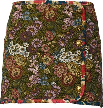Farm Rio Reversible Jacquard Arabesque Matelass&eacute; Mini Skirt