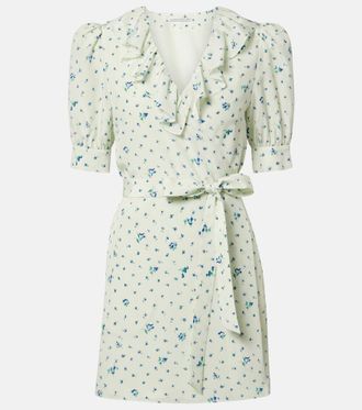 Alessandra Rich Floral silk minidress