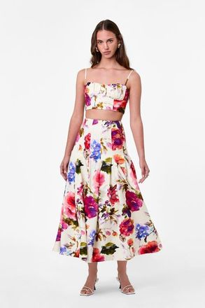 Nicholas Jordana Skirt in Watercolor Flora at Nordstrom, Size 10