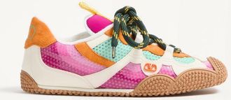 Valentino Garavani Sneaker Amphibia In Vitello Gommato E Crosta Donna FUCSIA 35.5