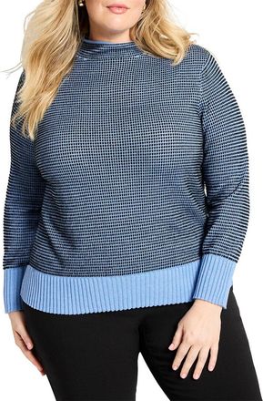 Nic+Zoe NIC+ZOE Plus Funnel Neck Pixel Knit Sweater