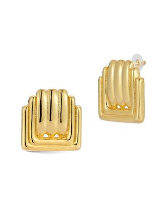 Glaze Jewelry Plated Stainless Steel Sculptural Statement Stud Earrings