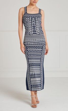 Temperley London Tlalli Knit Strappy Dress in Navy Silver at Nordstrom, Size X-Large