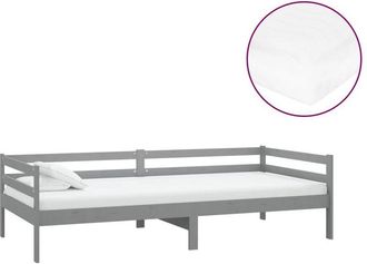 Les Tendances Les Tendances - Sof&aacute; Cama Con Colch&oacute;n Madera De Pino Maciza Gris 90x200 Cm Vidaxl