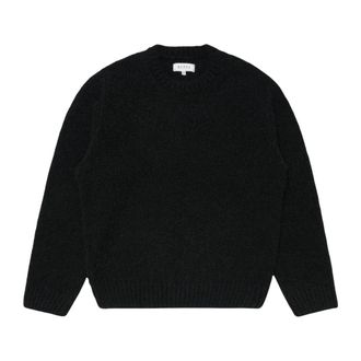 Edwin Dun Textured Sweater - Heren - Ronde hals truien - Zwart - L - Wol - Truien & Vesten