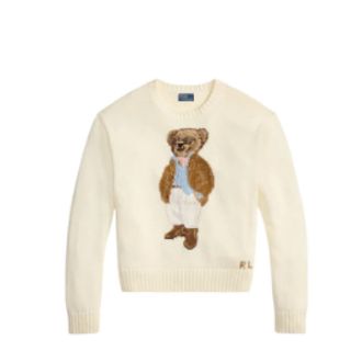 Polo Ralph Lauren Round-neck Knitwear, female, Beige, Size: S Polo Ralph Lauren Sweaters