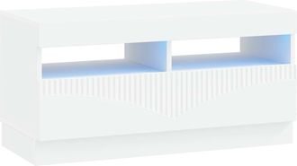 vidaXL Mueble De Tv Led Blanco Madera De Ingenier&iacute;a Vidaxl