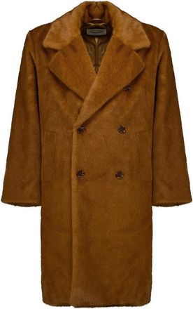 Dr&ocirc;le de Monsieur Abrigo Cruzado de Pelo Sint&eacute;tico - Coats - Hombre - Marr&oacute;n - XS