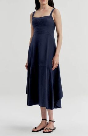A.L.C. Harlow Linen Blend Dress in Navy at Nordstrom, Size 00