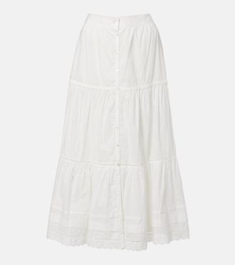 Poupette St Barth Ines broderie anglaise maxi skirt