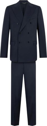 Brooks Brothers Double Breasted Performance Twill Virgin Wool Blazer - Heren - Business pakken - Blauw - 3XL - Wol - Kostuums