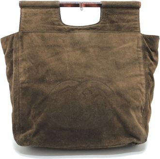 Chanel Brown Suede Tote Bag (Pre-Owned)