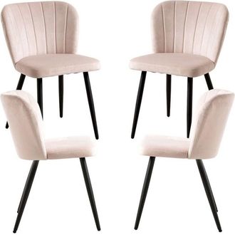 Regalos Miguel Regalos Miguel - Packs Sillas Comedor - Pack 4 Sillas Luk Terciopelo - Beige