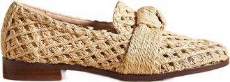 Bibi Lou Womens Posey Woven Slip-On Flats Loafers In Tan