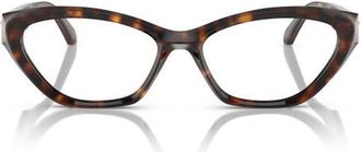 Versace 53mm Cat Eye Optical Glasses in Havana at Nordstrom