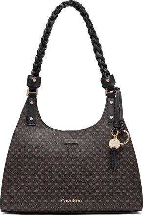 Calvin Klein Womens Satchel Shelly Novelty Shoulder Bag, Brown/Khaki/Black Mini, One Size