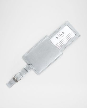 Royce Leather Monogrammed Leather Retractable Luggage Tag, Personalized