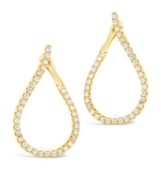 Sterling Forever CZ Studded Drop Earrings