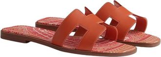 Herm&egrave;s Orange Terracotta Oran Sandals Size 36.5