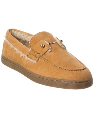 Christian Louboutin Chambeliboat Suede & Shearling Boat Shoe