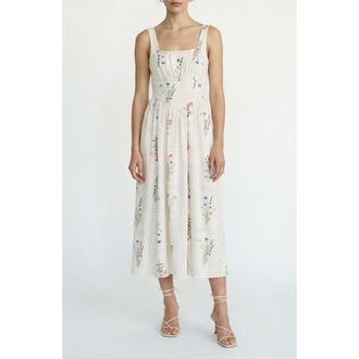 Vero Moda Jamie Floral Print Dress in Snow White Aop Else at Nordstrom Rack, Size X-Large
