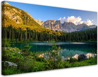 Feeby Impresi&oacute;n De Imagen, Vista Lago Monta&ntilde;as Bosque Naturaleza, 120x60
