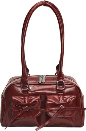Generic Aesthetic Shoulder Bag, Red Shoulder Bag - Bag Beautiful Bow Tie Shoulder Bag for Women - Clutch Purse Top Handle Satchel, Bow Tie Hobo Satchel for Sh