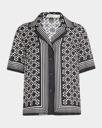 SIMKHAI Koda Button-Front Shirt