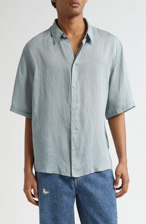 Our Legacy Beyond Button-Up Shirt in Geo Stripe Ceremonial Viscose at Nordstrom, Size 34 Us