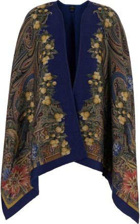 Etro Paisley Cape - Dames - Ponchos - Veelkleurig - ONE Size - Wol - Jassen