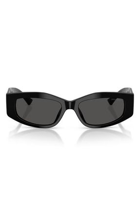 Jimmy Choo London 53mm Irregular Sunglasses in Black /Dark Grey at Nordstrom