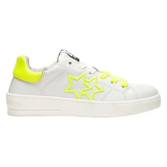 2Star White Leather Embroidered Sneaker