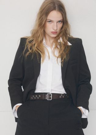 Mango Cintura borchie cioccolato - Donna - S - MANGO