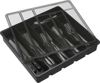 OEM Bandeja Para Cubiertos Con Tapa Para Caj&oacute;n, Caja De Almacenamiento De Cubiertos De Cocina, Organizador De Cubiertos De Pl&aacute;stico, Para Cucharas, Tenedo