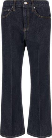 Khaite Dark Blue Flared Mid Rise Jeans