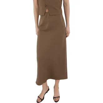 Mango Straight Midi Skirt in Brown at Nordstrom, Size Xx-Small