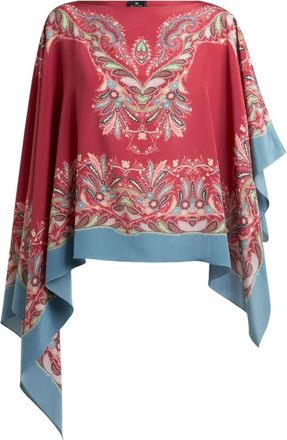 Etro Blusa asimmetrica con stampa paisley - Rosso