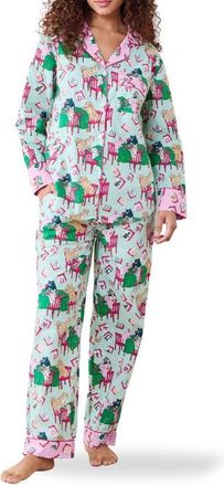 Printfresh Long Sleeve Organic Cotton Pajamas Set in Pale Jade at Nordstrom, Size X-Large