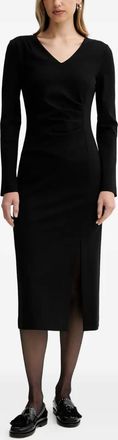 Liviana Conti Filippa midi-jurk met V-hals en zijsplit - Zwart