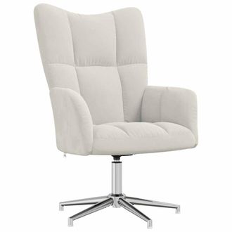 vidaXL Sill&oacute;n De Relax De Terciopelo Blanco Crema Vidaxl