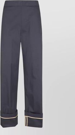 Herno cotton high-rise straight-leg trousers