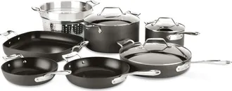 All-Clad Essentials 10-Piece Nonstick Cookware Set in Black at Nordstrom