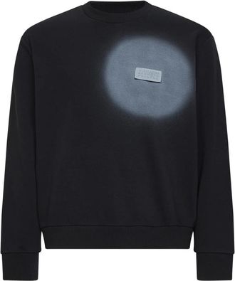 Maison Margiela Spray Print Sweatshirt - Heren - Sweatshirts - Zwart - L - Katoen - Hoodies & sweatvesten