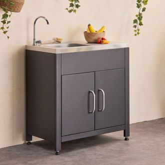 Sweeek Mobile da esterno in acciaio con lavello, 80cm