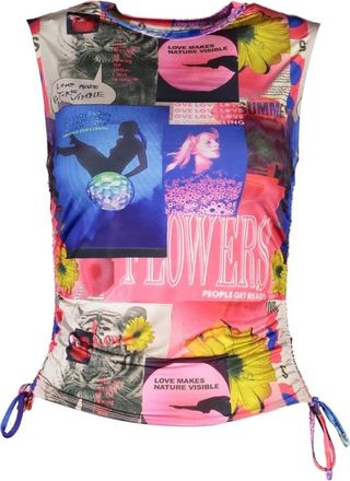 Desigual Blauwe Tanktop met Verstelbare Bandjes - Dames - Tops zonder mouwen - Veelkleurig - L - Tops